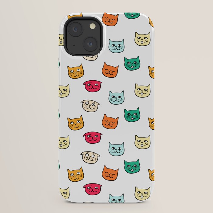 Cat heads in colors iPhone Case Gallery Image 22
