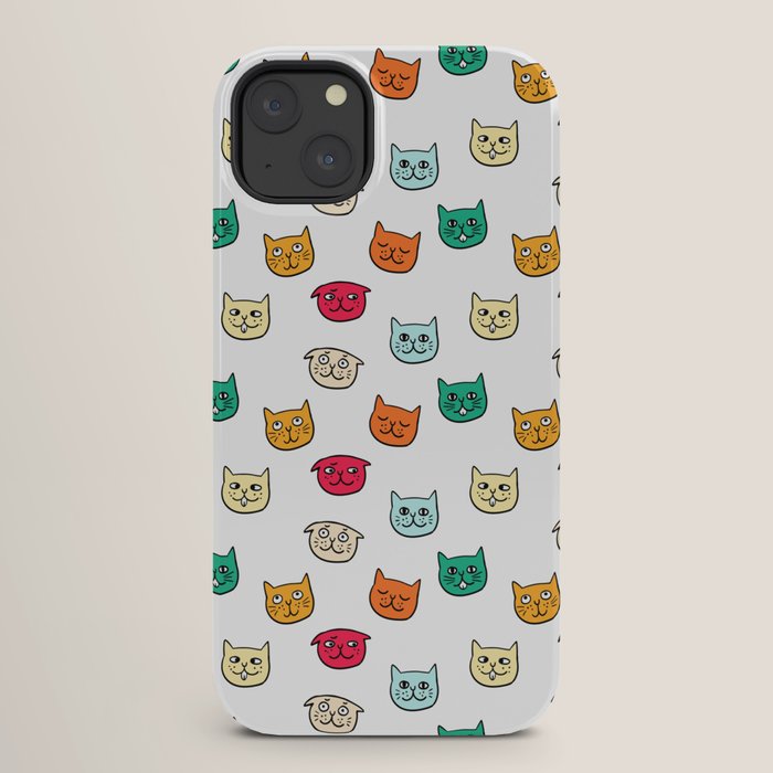 Cat heads in colors iPhone Case Gallery Image 26