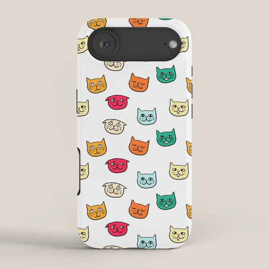 Cat heads in colors iPhone Case Gallery Image 2