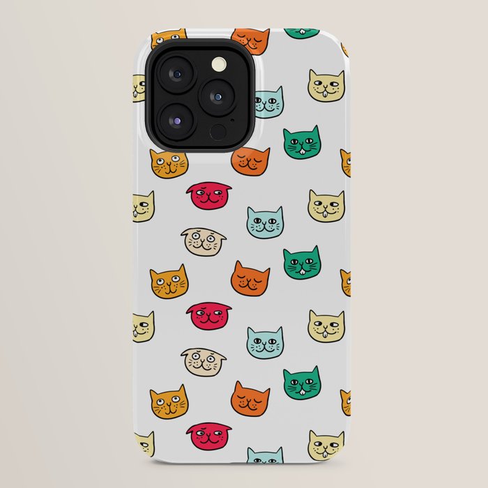 Cat heads in colors iPhone Case Gallery Image 24