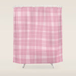 Wavy Plaid Pink Shower Curtain Gallery Image 1