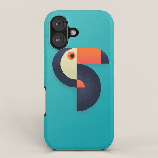 Toucan Geometric - Aqua iPhone Case Gallery Image 1