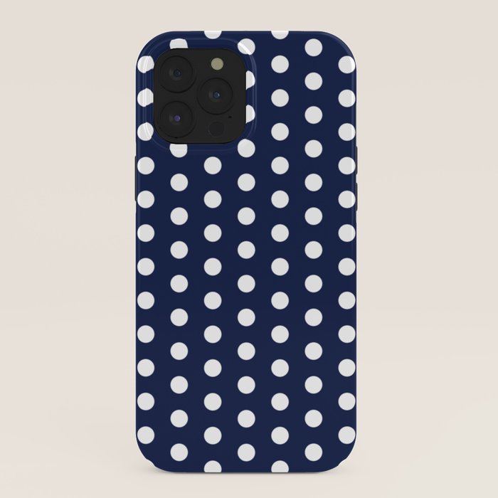 Navy Blue Polka Dots Minimalist Line Drawing iPhone Case Gallery Image 40