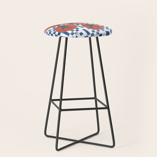 Tomatoes Checkered Grid Stool Gallery Image 1