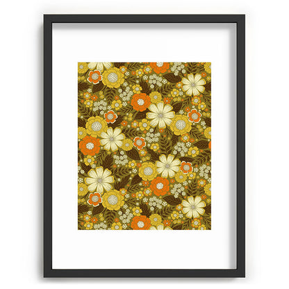 1970s Retro/Vintage Floral Pattern Framed Art Print Gallery Image 84