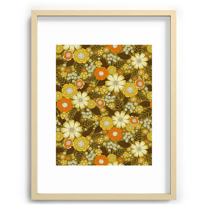 1970s Retro/Vintage Floral Pattern Framed Art Print Gallery Image 100