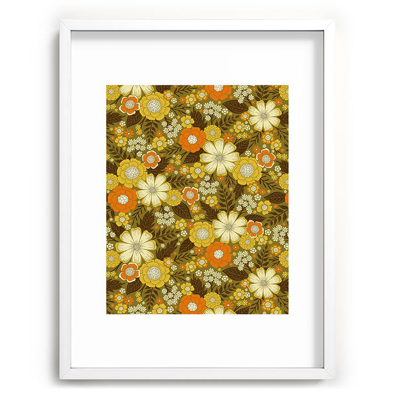 1970s Retro/Vintage Floral Pattern Framed Art Print Gallery Image 107
