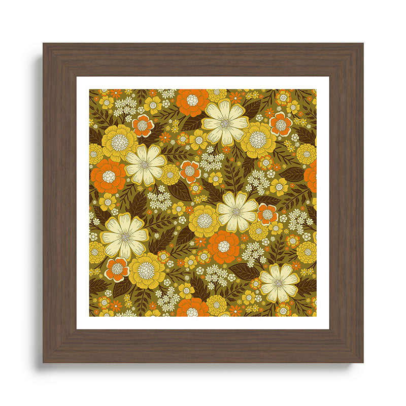 1970s Retro/Vintage Floral Pattern Framed Art Print Gallery Image 57
