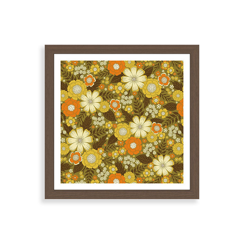 1970s Retro/Vintage Floral Pattern Framed Art Print Gallery Image 60