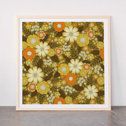 1970s Retro/Vintage Floral Pattern Framed Art Print Gallery Image 77