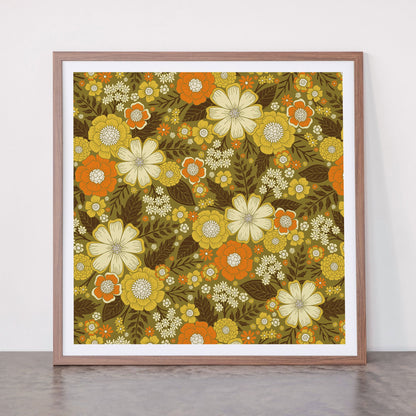 1970s Retro/Vintage Floral Pattern Framed Art Print Gallery Image 66