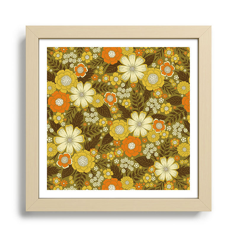 1970s Retro/Vintage Floral Pattern Framed Art Print Gallery Image 24