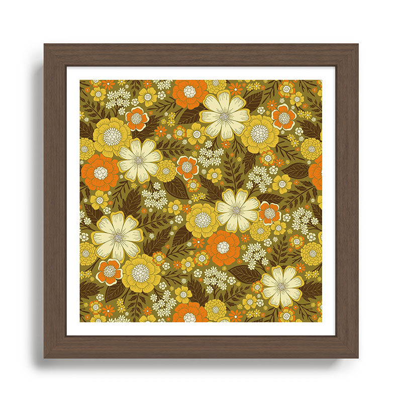 1970s Retro/Vintage Floral Pattern Framed Art Print Gallery Image 13