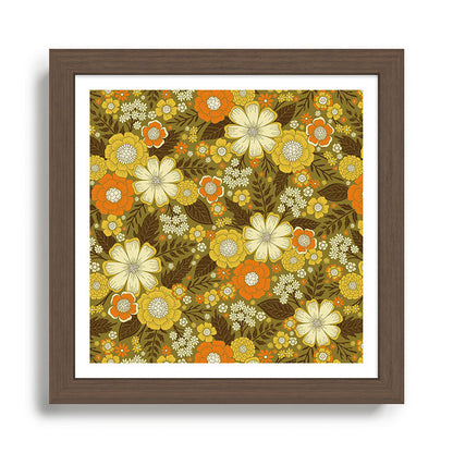 1970s Retro/Vintage Floral Pattern Framed Art Print Gallery Image 13