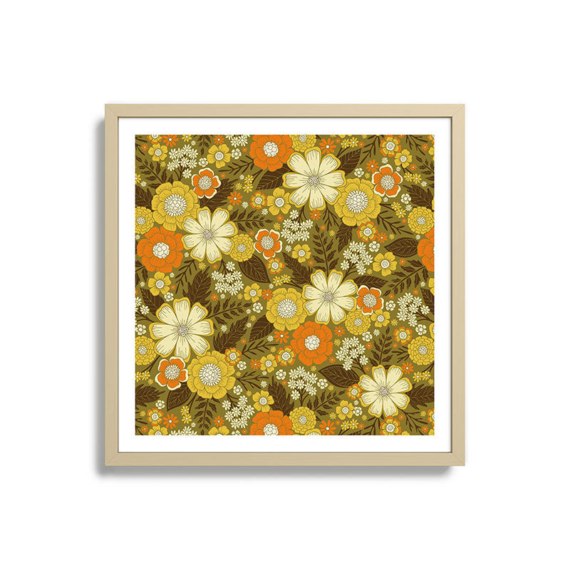1970s Retro/Vintage Floral Pattern Framed Art Print Gallery Image 27