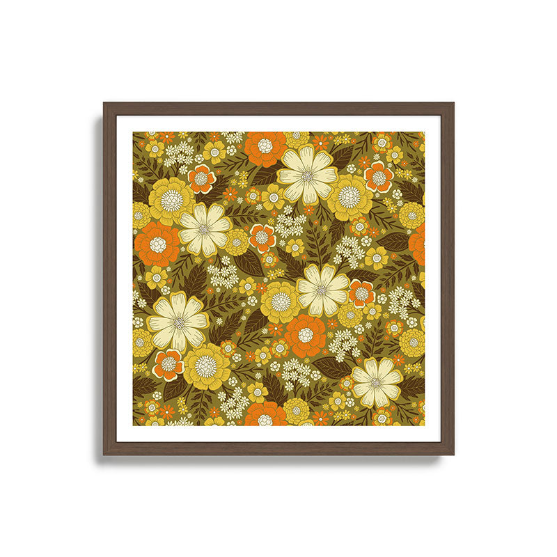 1970s Retro/Vintage Floral Pattern Framed Art Print Gallery Image 17
