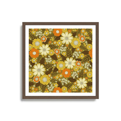 1970s Retro/Vintage Floral Pattern Framed Art Print Gallery Image 17
