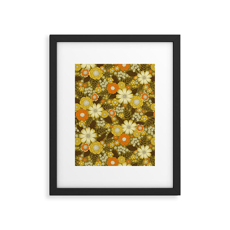 1970s Retro/Vintage Floral Pattern Framed Art Print Gallery Image 5