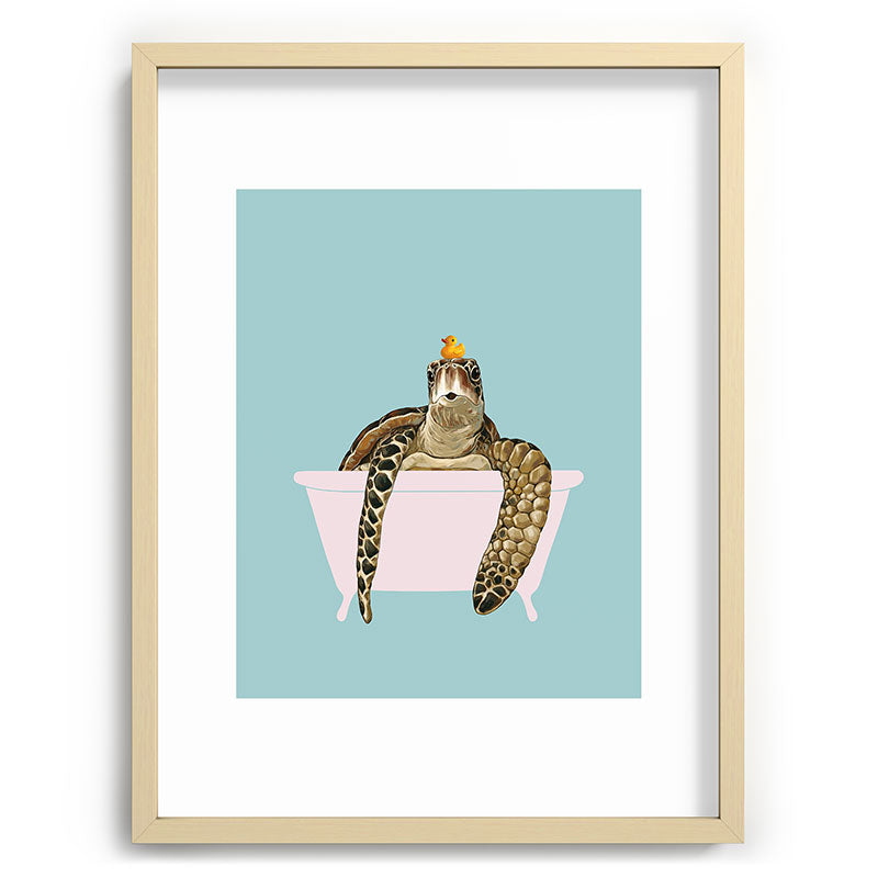 Sea Turtle in Bathtub Framed Art Print Gallery Image 99