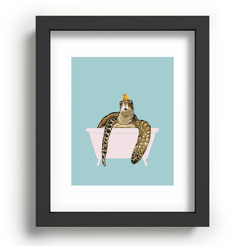 Sea Turtle in Bathtub Framed Art Print Gallery Image 78