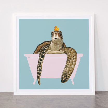 Sea Turtle in Bathtub Framed Art Print Gallery Image 87