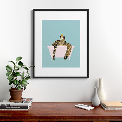 Sea Turtle in Bathtub Framed Art Print Gallery Image 9