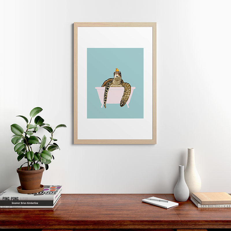Sea Turtle in Bathtub Framed Art Print Gallery Image 65
