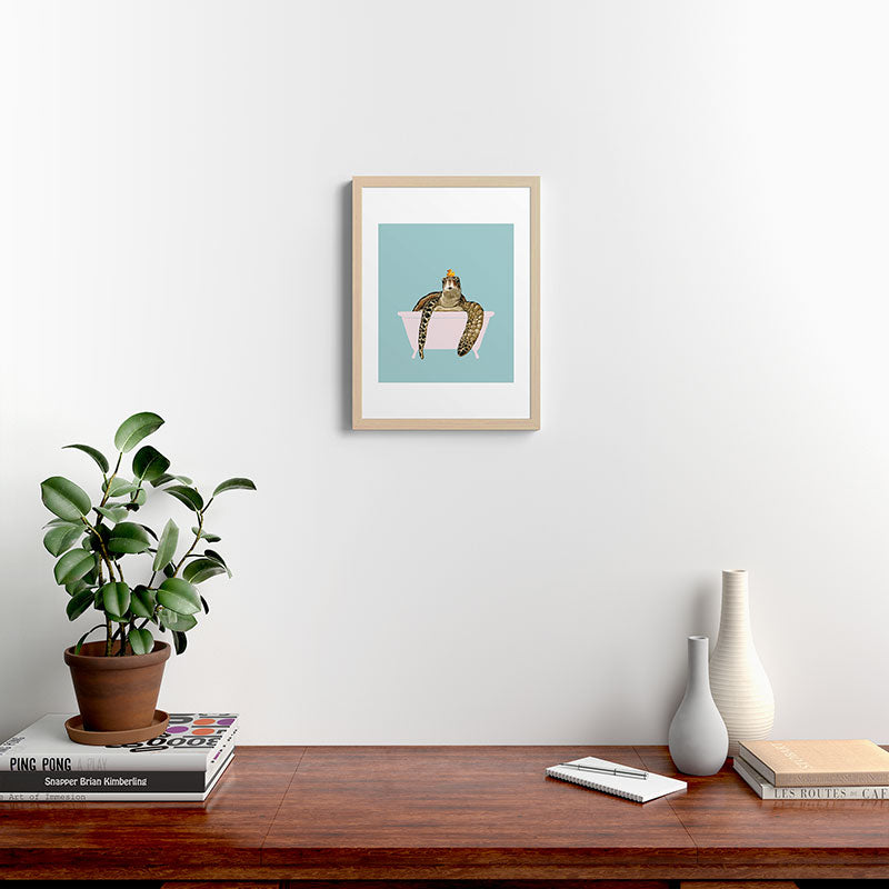 Sea Turtle in Bathtub Framed Art Print Gallery Image 23