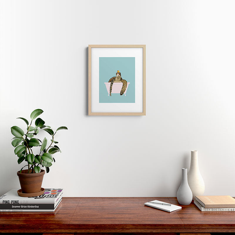 Sea Turtle in Bathtub Framed Art Print Gallery Image 25