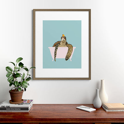 Sea Turtle in Bathtub Framed Art Print Gallery Image 58