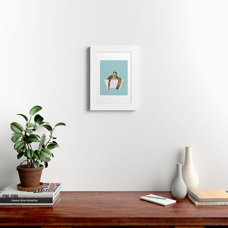 Sea Turtle in Bathtub Framed Art Print Gallery Image 72