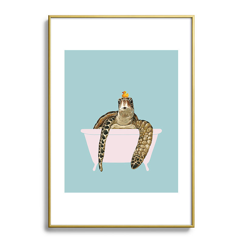 Sea Turtle in Bathtub Framed Art Print Gallery Image 123