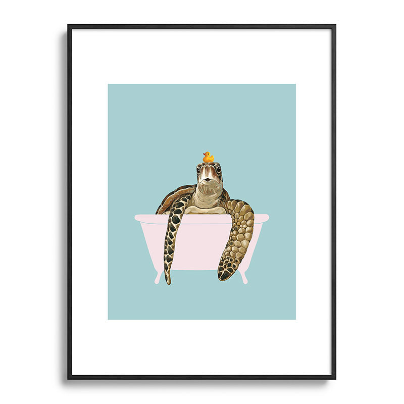 Sea Turtle in Bathtub Framed Art Print Gallery Image 116
