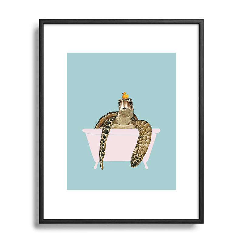 Sea Turtle in Bathtub Framed Art Print Gallery Image 111