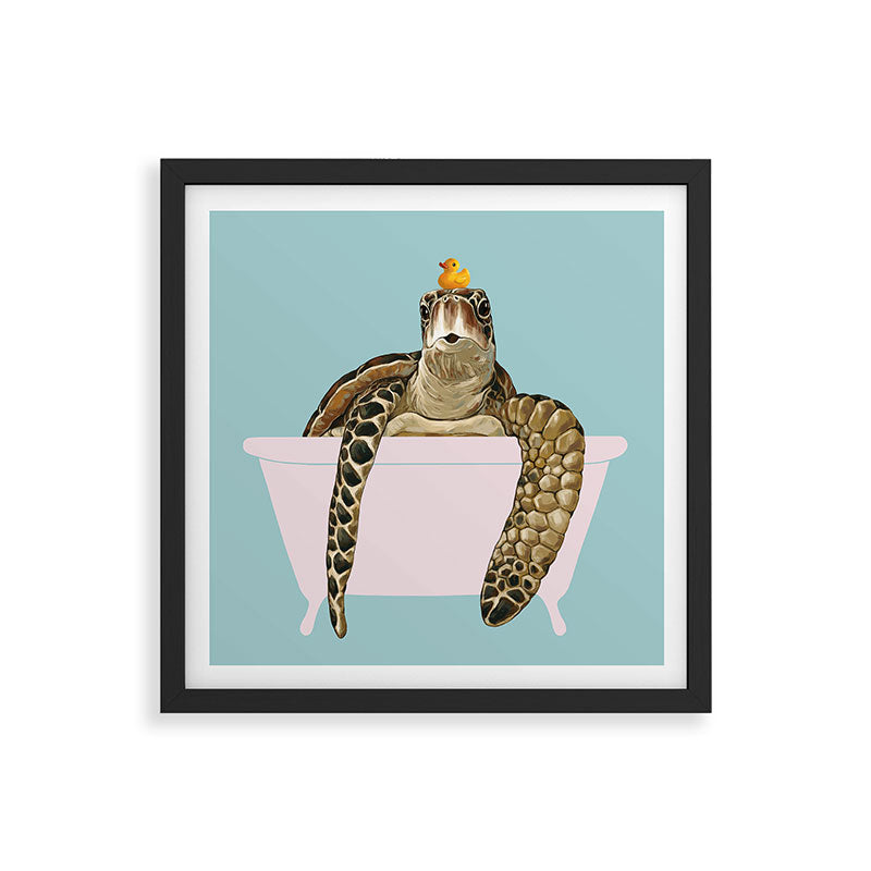 Sea Turtle in Bathtub Framed Art Print Gallery Image 7