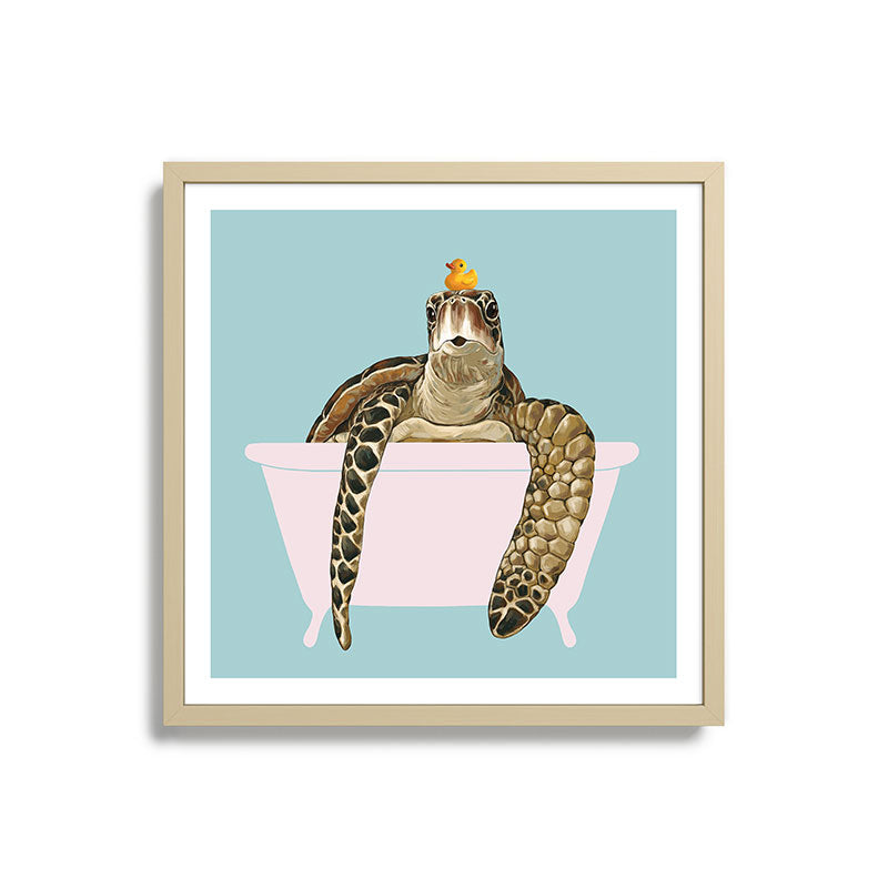 Sea Turtle in Bathtub Framed Art Print Gallery Image 27