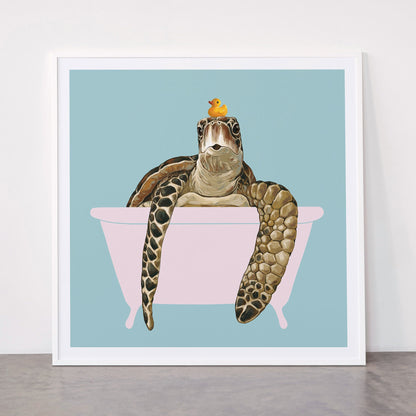 Sea Turtle in Bathtub Framed Art Print Gallery Image 43