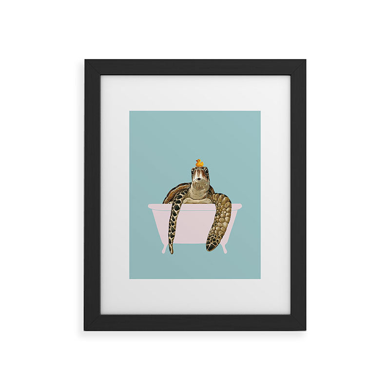 Sea Turtle in Bathtub Framed Art Print Gallery Image 47