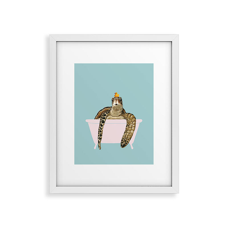Sea Turtle in Bathtub Framed Art Print Gallery Image 34