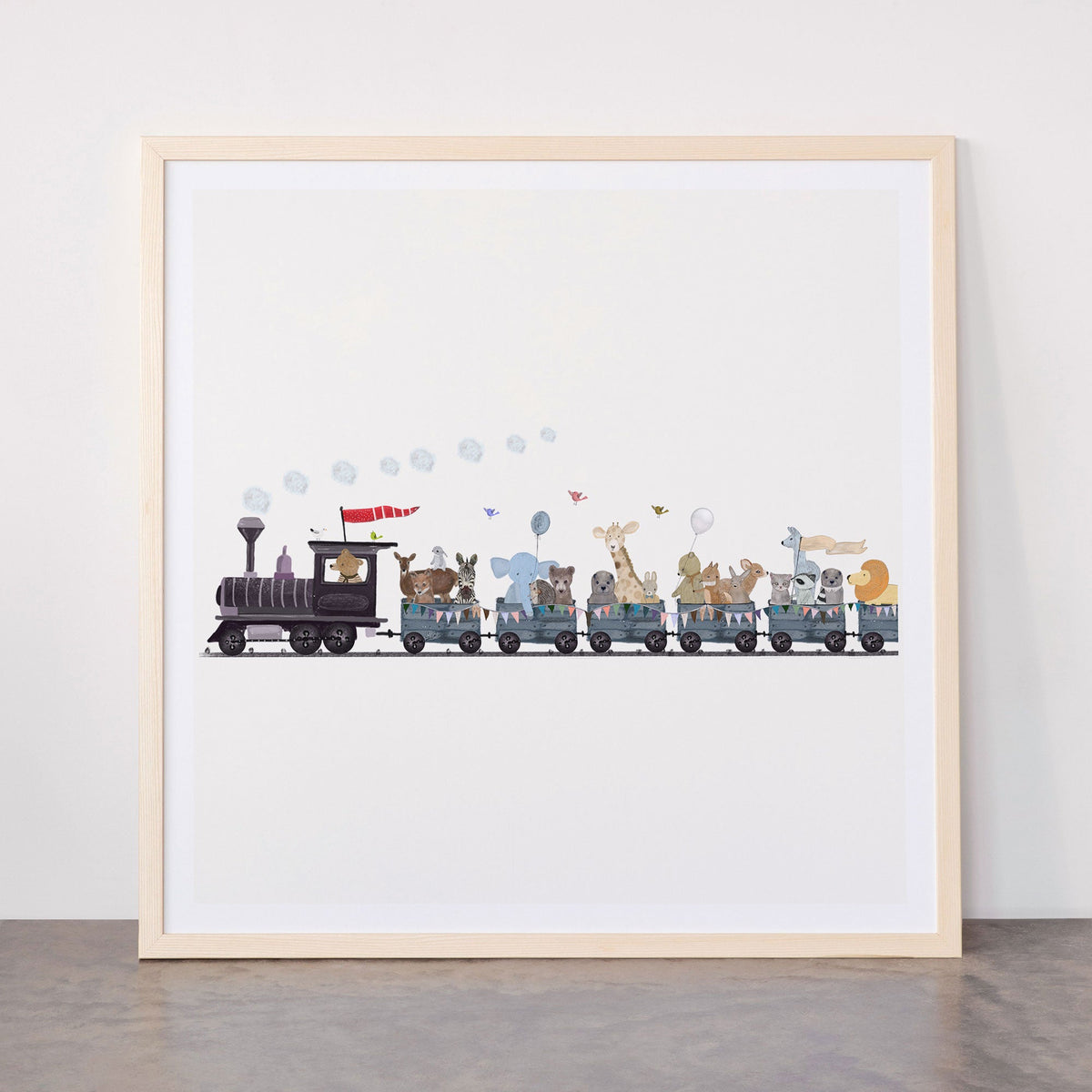 big little nursery nature train Framed Art Print Gallery Image 77