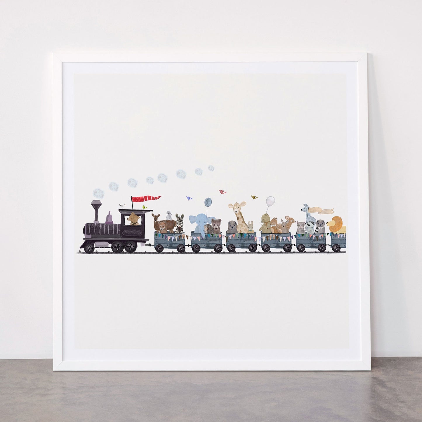 big little nursery nature train Framed Art Print Gallery Image 87