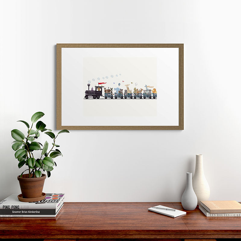 big little nursery nature train Framed Art Print Gallery Image 65