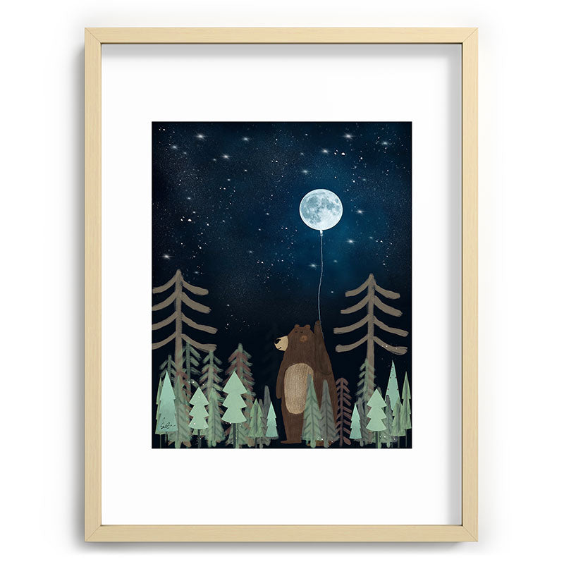 the moon balloon Framed Art Print Gallery Image 100