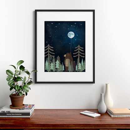 the moon balloon Framed Art Print Gallery Image 9