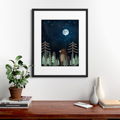 the moon balloon Framed Art Print Gallery Image 48