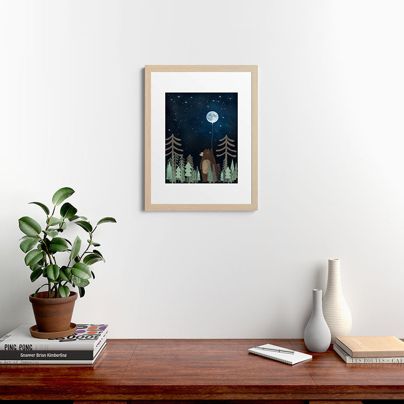 the moon balloon Framed Art Print Gallery Image 64