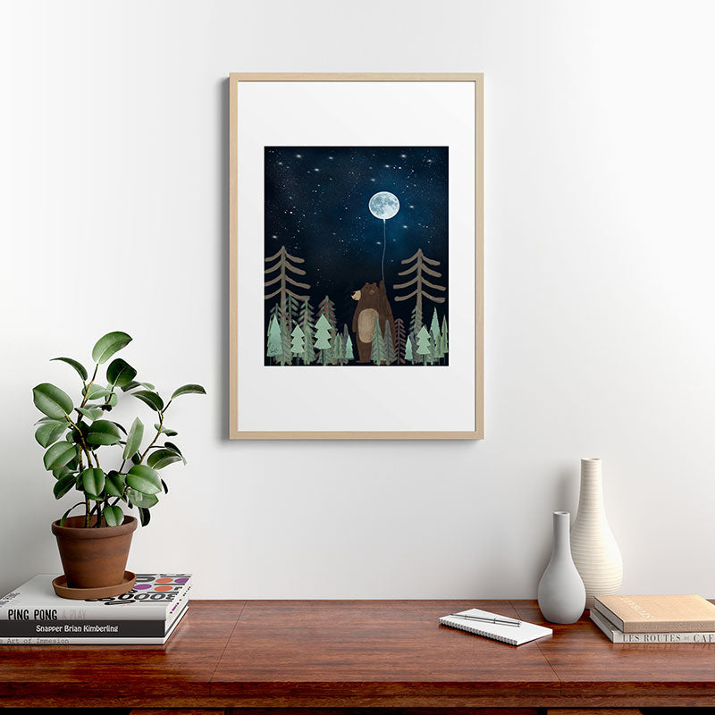 the moon balloon Framed Art Print Gallery Image 28