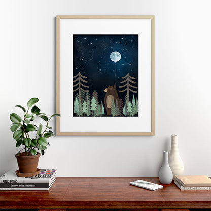 the moon balloon Framed Art Print Gallery Image 67