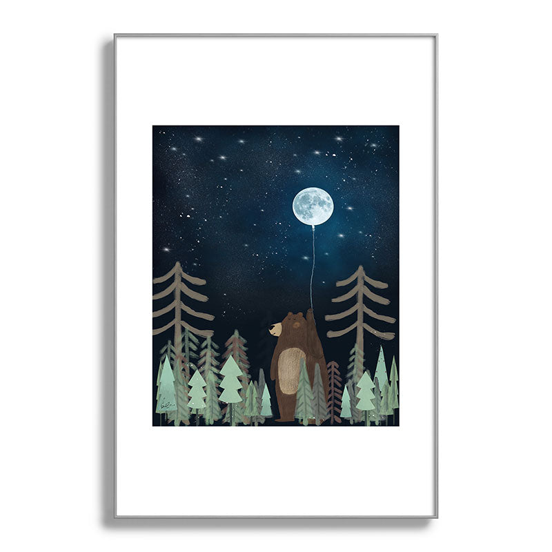 the moon balloon Framed Art Print Gallery Image 137
