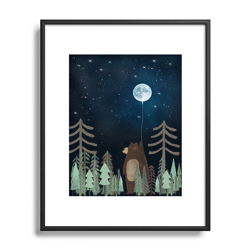 the moon balloon Framed Art Print Gallery Image 112